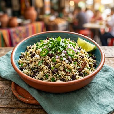 Coriander Rice with Black Beans